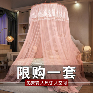 公主风蚊帐家用卧室免安装 2024新款 挂钩天花板高级落地床幔纱2023