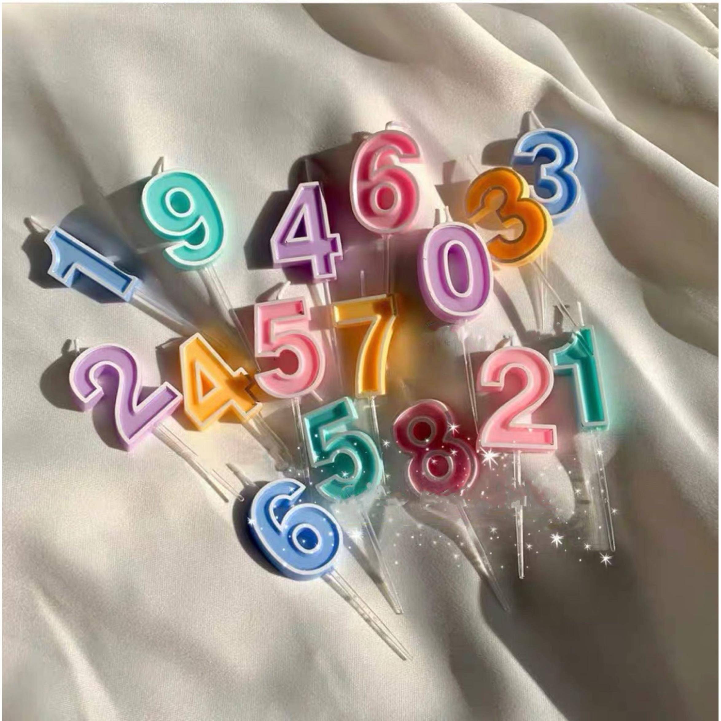 韩国ins糖果色蜡烛 数字立体生日蜡烛宝宝周岁蜡烛儿童派对用品