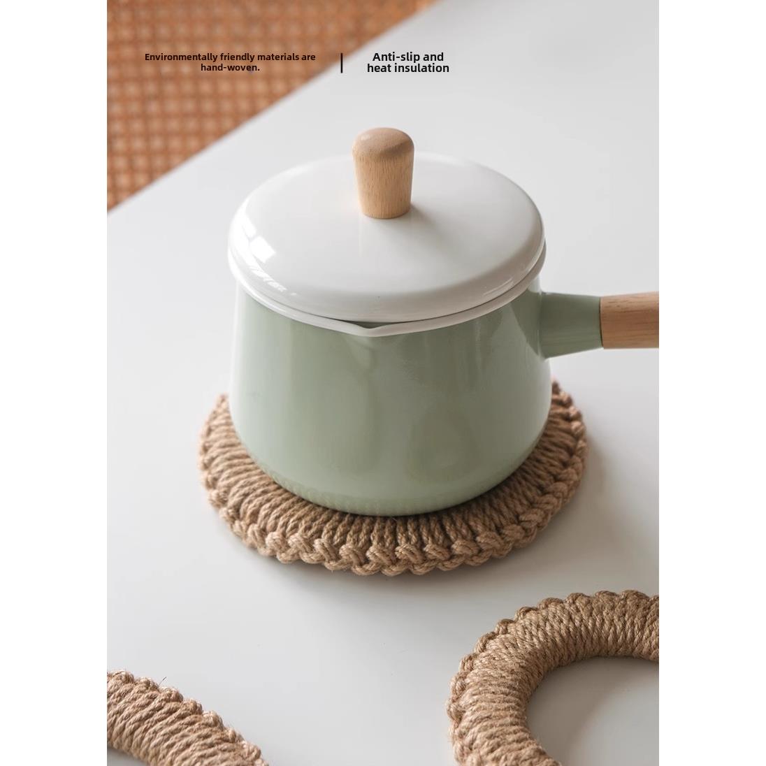 采购产品亚麻绝缘垫，手工编织麻绳锅垫，锅垫，砂锅垫，热板垫，