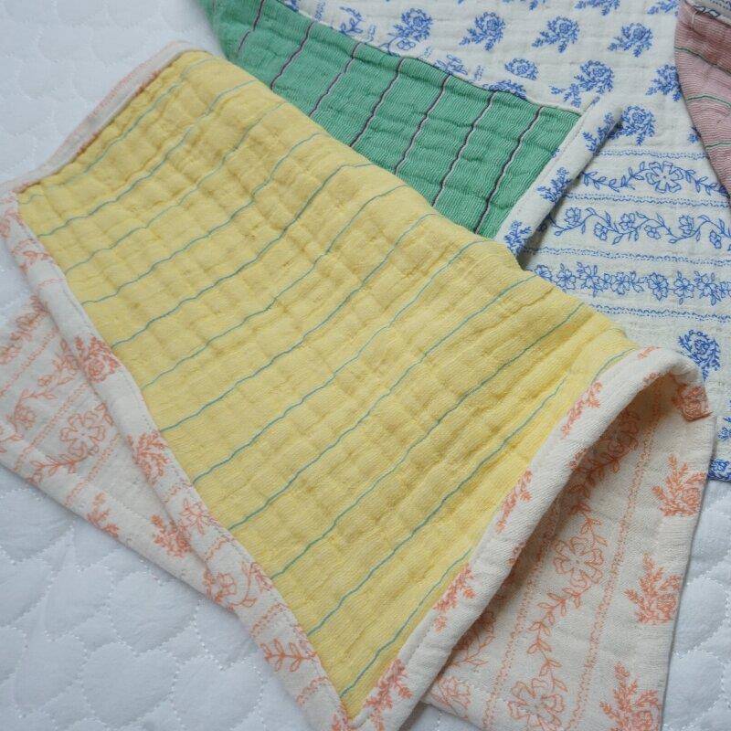 韩国进口布料碎花四层纱布擦手巾纯棉餐巾餐垫方巾厨房垫布小手帕