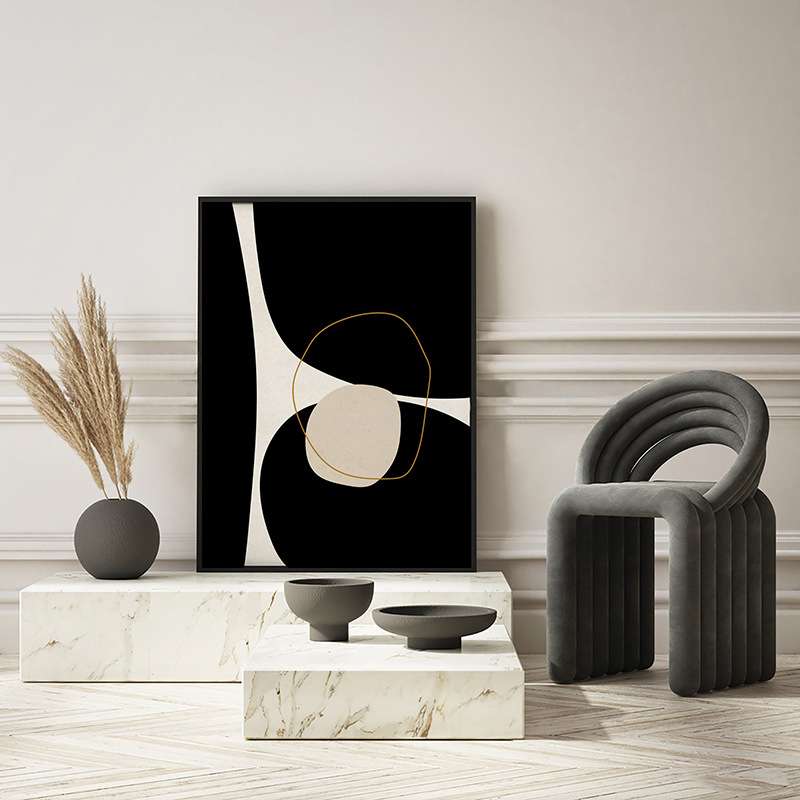 清浊现代抽象客厅装饰画黑白简约几何大幅沙发落地画卧室玄关挂画