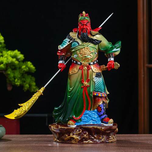 关公像摆件家用供奉客厅招财武财神16寸19寸26寸元宝九龙关公神像