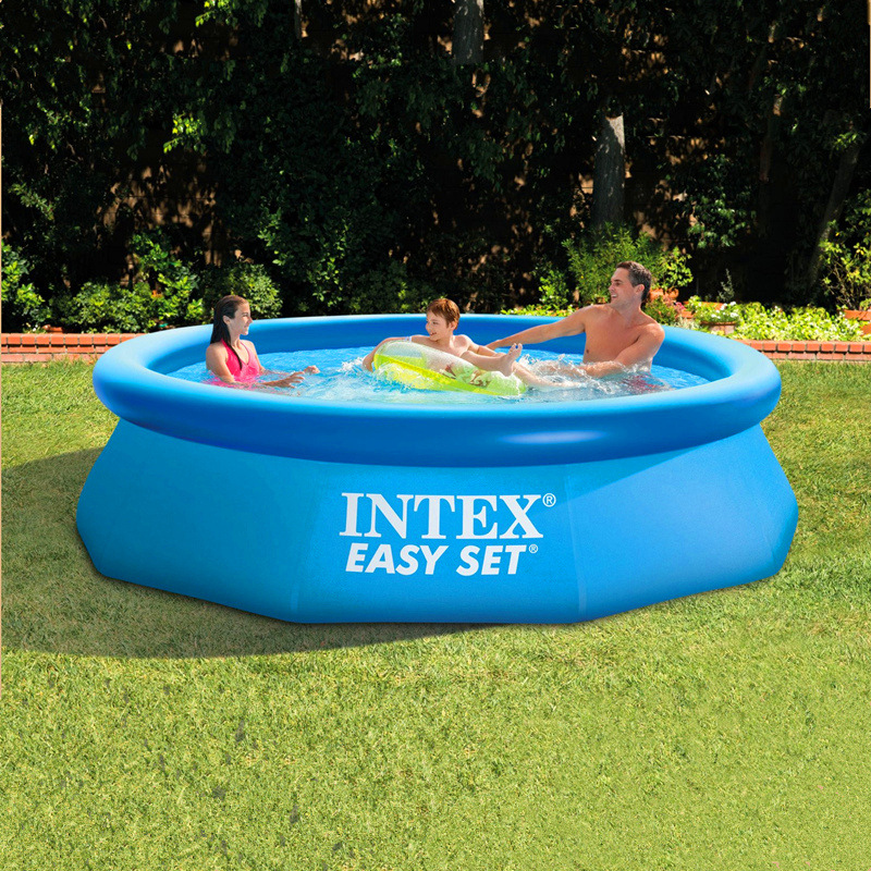 INTEX28144碟形水池 大型家庭游泳池 顶环充气366*91
