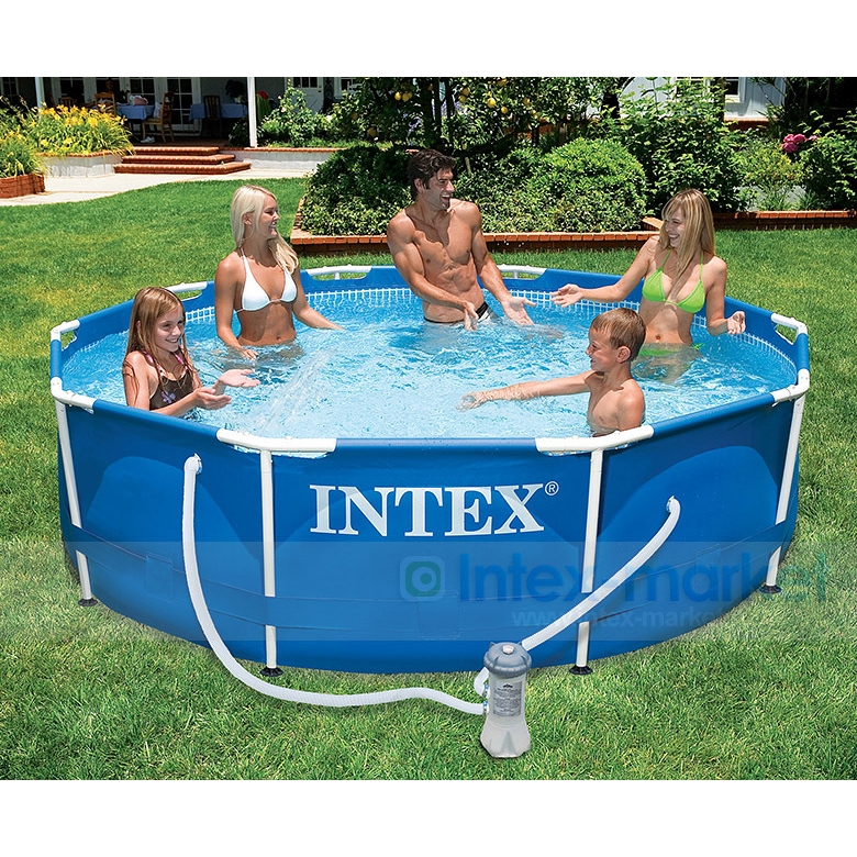 INTEX28212加厚大成人管架戏水池家庭支架儿童游泳池366*76