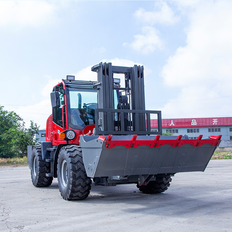 越野叉车多功能四驱一体式内燃叉车 山地全地形液压升降搬运车