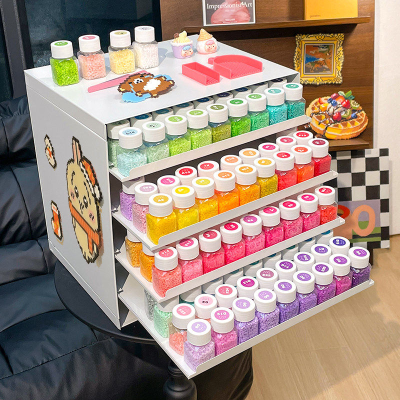 拼豆收纳瓶收纳盒分装盒子工具diy透明塑料瓶手工材料包拼豆工具