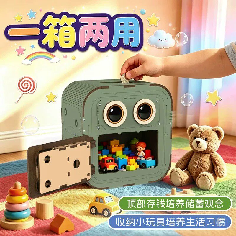 存钱罐2026新款男女孩手工diy只进不出密码钱箱储存罐儿童保险柜