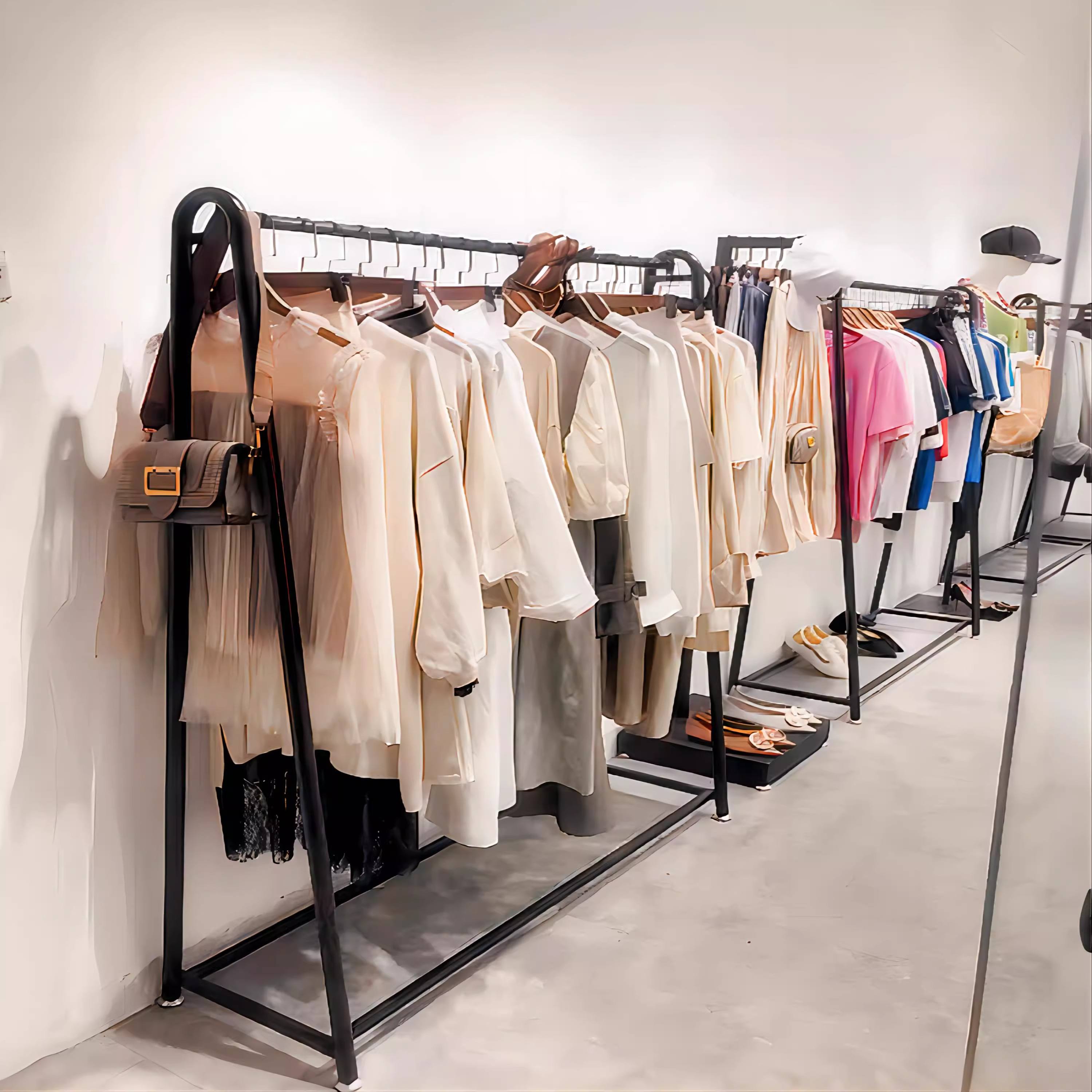 室内落地挂衣架北欧衣帽架卧室简约多功能收纳架家用单杆式晾衣架