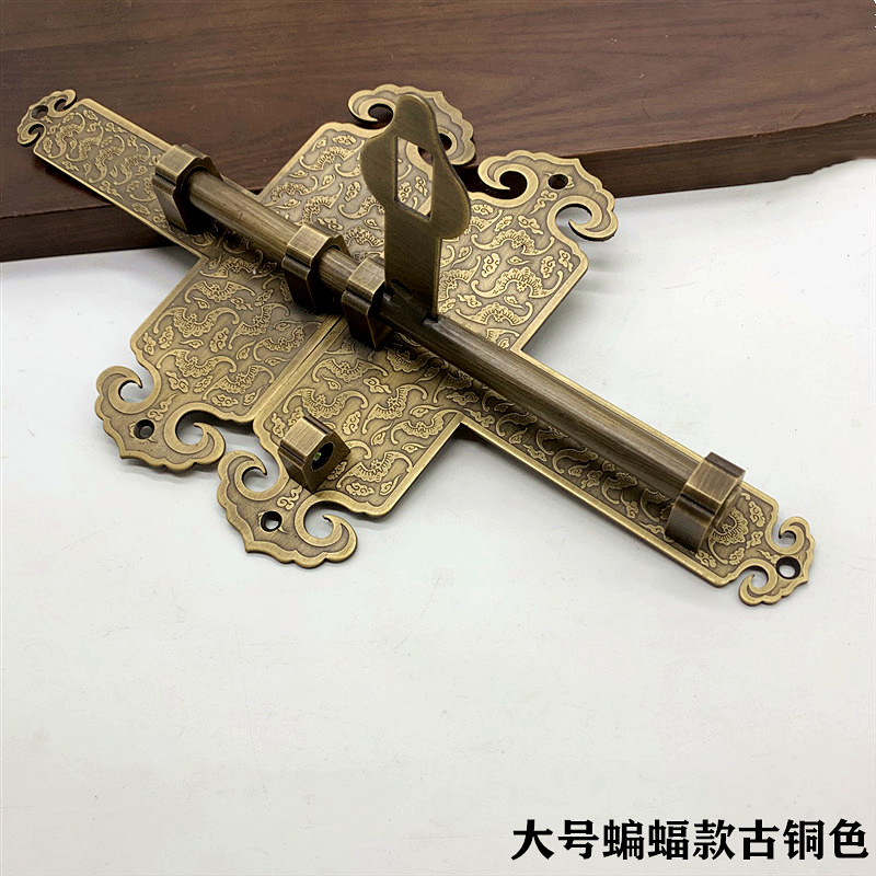 纯铜门栓老式木门铜插销大门门闩门扣庭院花园中式仿古门锁门插销