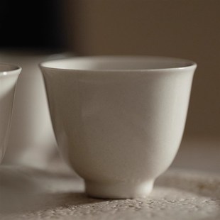 景德镇草木灰陶瓷茶杯主人杯功夫茶具品茗杯文人雅器 梵汝