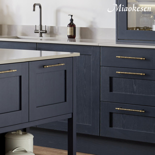 妙克森龙骨现代柜门拉手中式简约衣柜抽屉轻奢古铜色复古把手