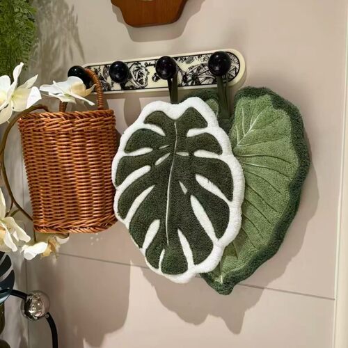 植物叶子加厚挂式擦手巾