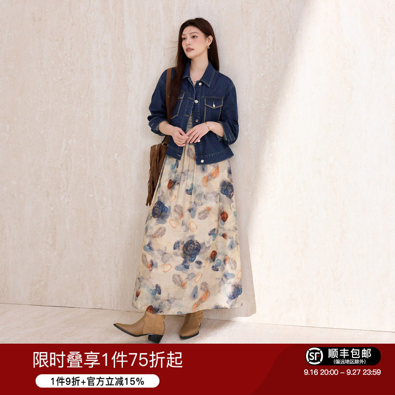 蓝语大码女装气质优雅牛仔外套图片