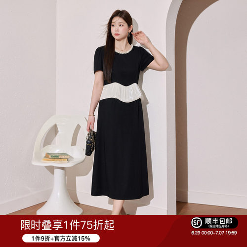 蓝语大码女装气质优雅连衣裙