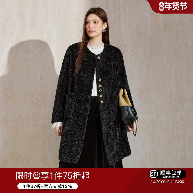 蓝语大码高级感气质仿皮毛一体外套冬季加厚保暖毛绒大衣2025新品,女装/女士精品,大码呢大衣,淘宝优惠券,粉丝福利购,淘宝优惠卷