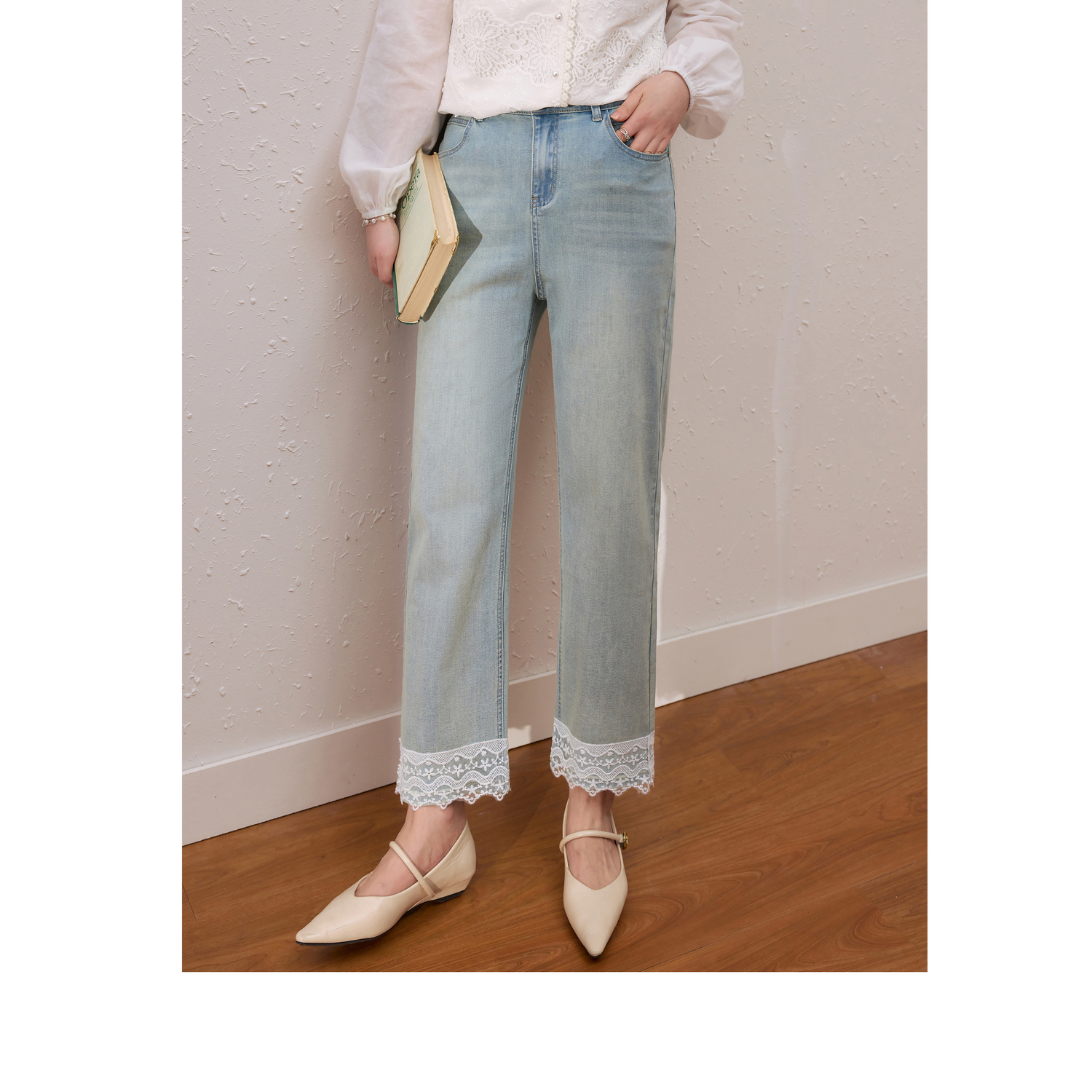 蓝语大码女装气质优雅牛仔裤