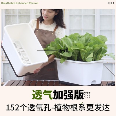 阳台种菜盆蔬菜家用塑料种植草莓盆栽专用箱特大号楼顶长方形花盆