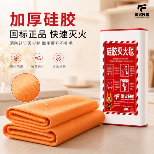盒装硅胶灭火毯国家消防3C认证