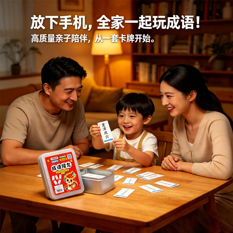 成语接龙儿童益智扑克牌