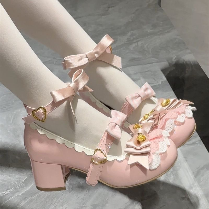 软萌魔法棒lo鞋甜美玛丽珍Lolita小鞋圆头可爱洛丽塔蝴蝶结仙女鞋