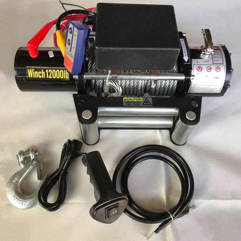 便携船用车载电动48v电动绞盘越野汽车绞盘机12000 汽车绞盘