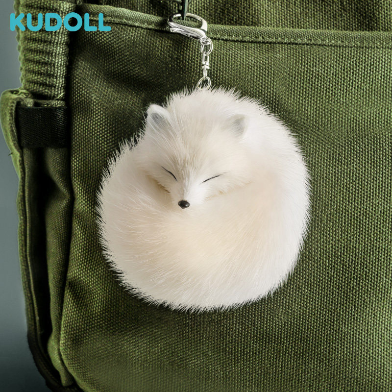 White Fox Plush Pendant: Realistic Mink Fur Design - Buy from Taobao, China | Shopme Agent