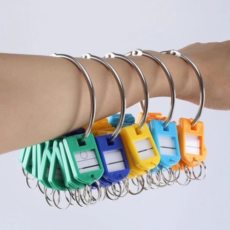 钥匙圆盘收纳可标记中介钥匙环扣分类钥匙圈板锁匙牌串房东出租房