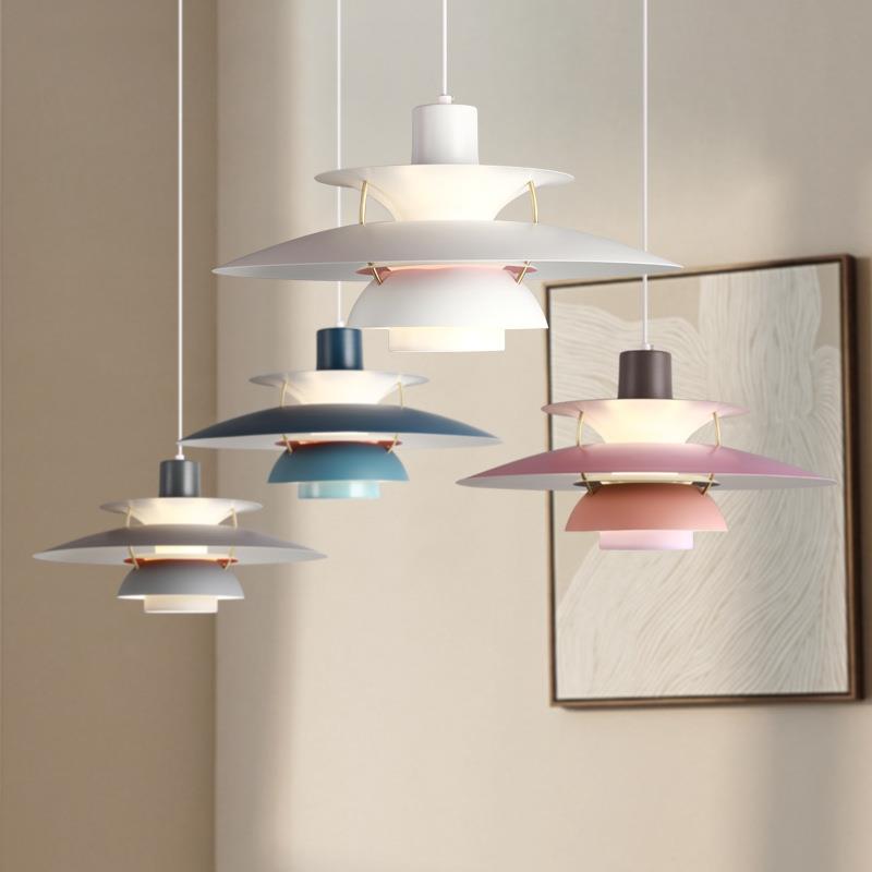 丹麦PH5飞碟吊灯北欧简约奶油风餐厅饭桌中岛吧台个性设计师灯具