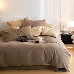 高端100S加厚磨毛全棉四件套纯棉床单被套床笠三件套轻奢秋冬床品