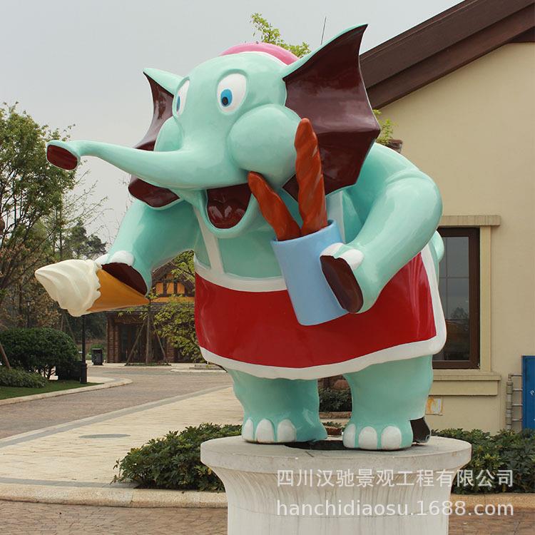 四川浦江石象湖风景区旅游景点玻璃钢雕塑大象动物园林景观摆件