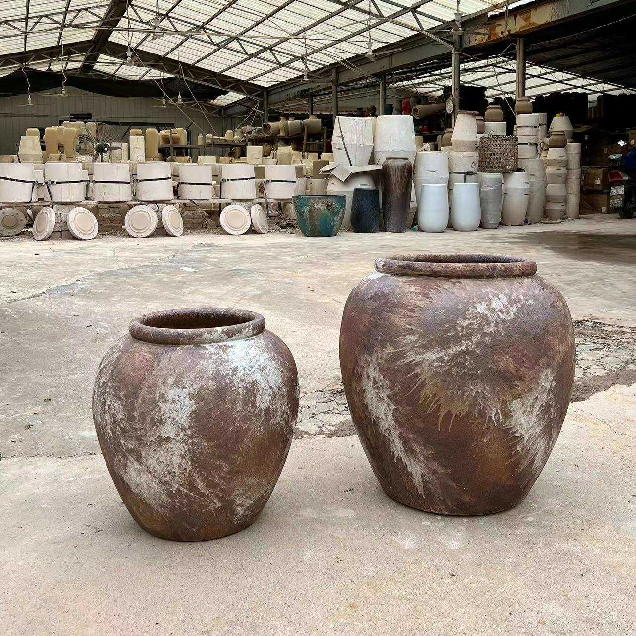 陶瓷大缸民宿庭院大口径花盆种绿植水培陶罐现代简约花瓶落地摆件