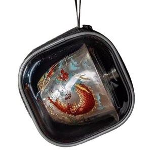 周鸿杰手工鎏银龙腾盛世旅行茶具装一壶两杯高档户外便携式快客杯