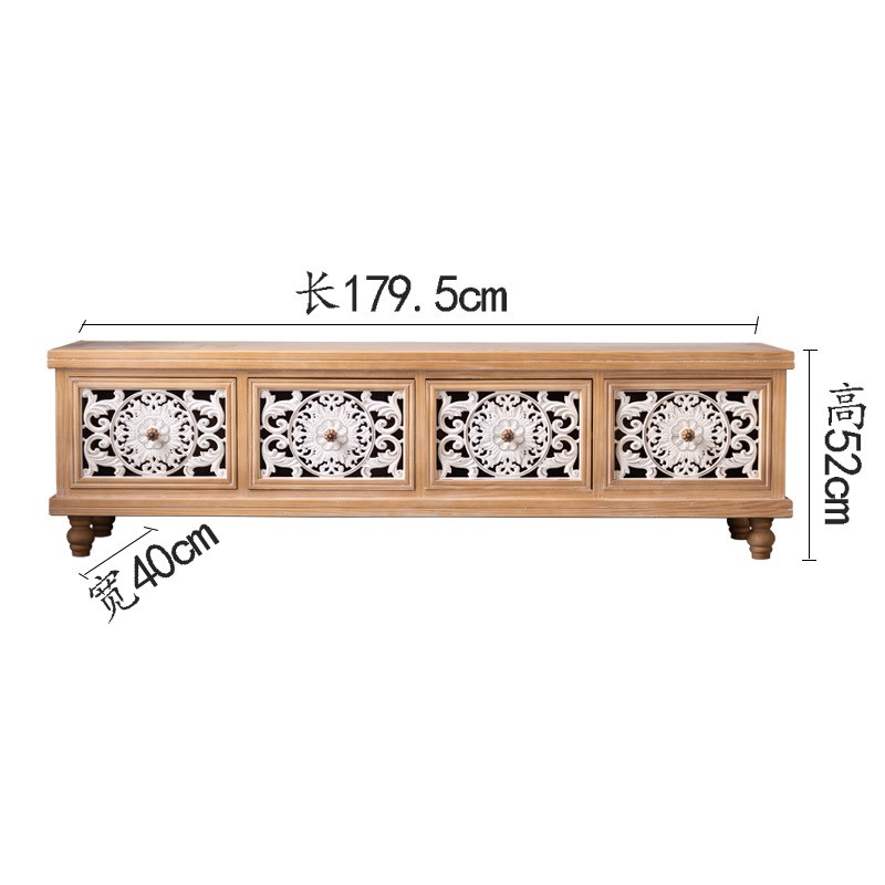 法式复古雕花玄关柜实木餐边柜民宿入户客厅靠墙装饰收纳储物柜子