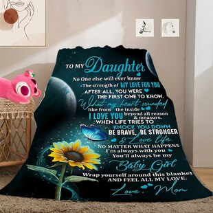 跨境热销款向日葵信封书信法兰绒毛毯定制送亲人朋友礼品小盖毯子