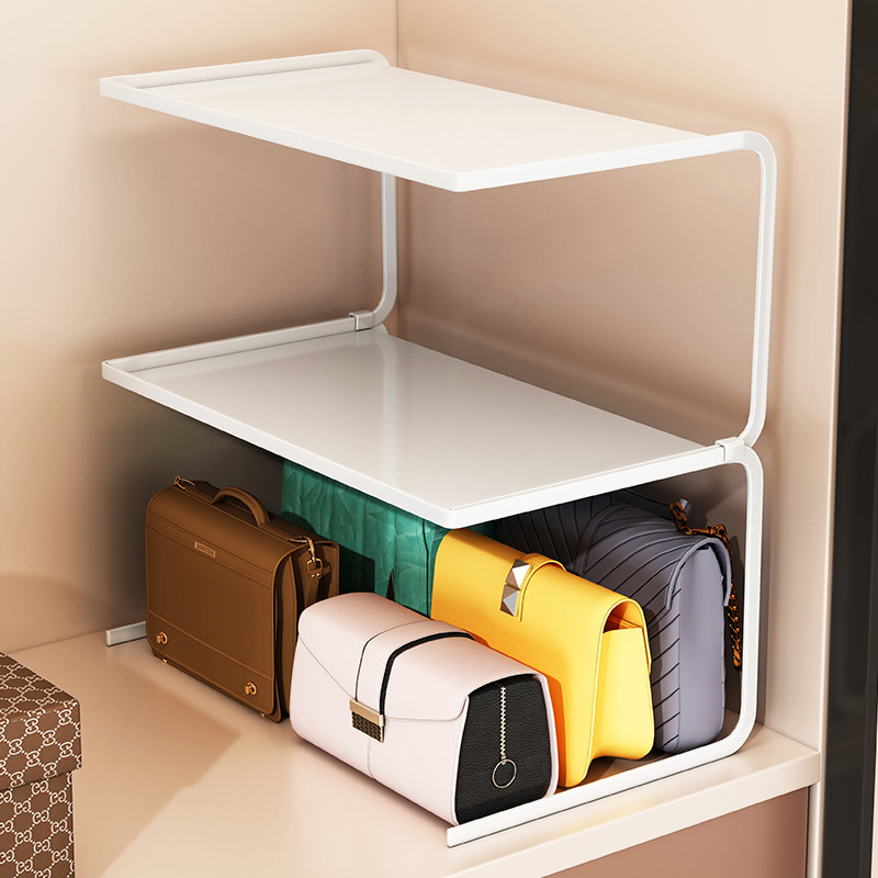 包包收纳神器柜子分隔板放包的置物架展示架挂袋衣柜侧面旁边架子