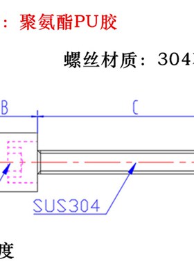 PSHEH USLH16/20加长型聚氨酯压块M8缓冲压块气缸缓冲压块防撞头