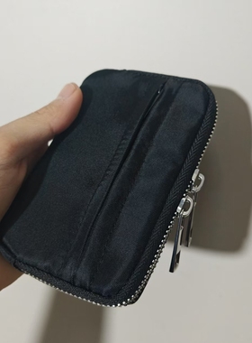日系新款简约男士零钱包证件包卡包防泼水加厚耐磨耳机收纳小包