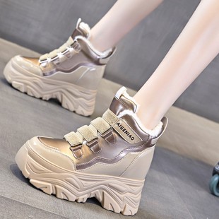 欧货老爹鞋女2024年秋季新款复古保暖休闲鞋厚底内增高加绒女鞋子