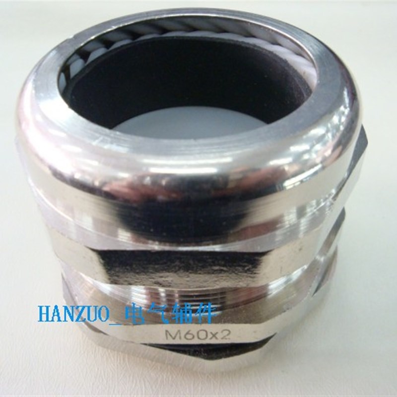 DJ-T优质金属防水接头 公制M60*2通径37-44mm 外螺纹电缆葛兰头