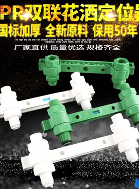 PPR管道双连PPR淋浴花洒定位器15cm混合龙头固定器4分20长丝闷头