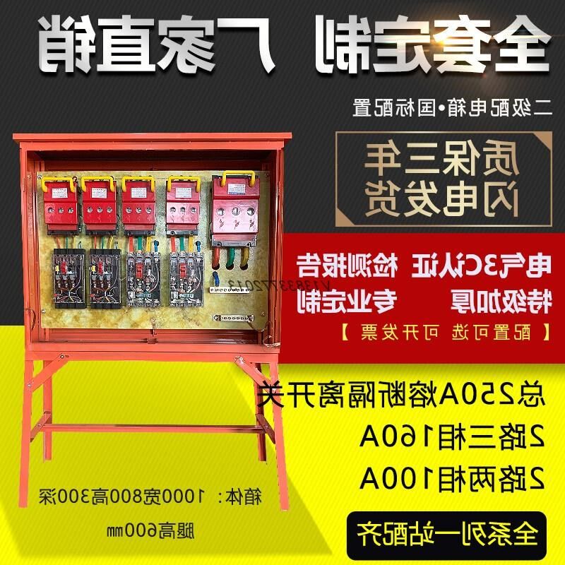 专业定制全套建筑工地临时二级带250A隔离开关 室外防雨支架箱