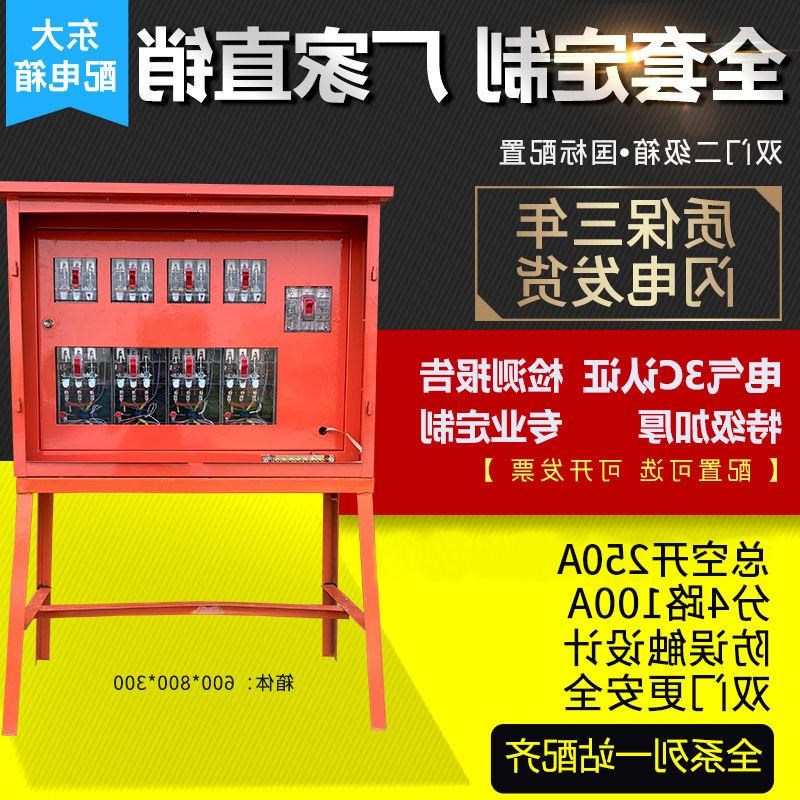 定制建筑工地临时双门设计防误触二级箱户外支架落地防雨工程