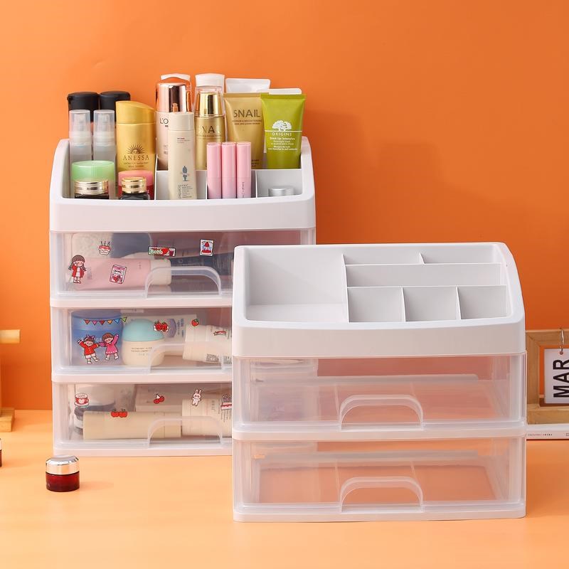 桌面收纳盒多功能多层抽屉式收纳柜化妆品学生文具杂物整理储物盒