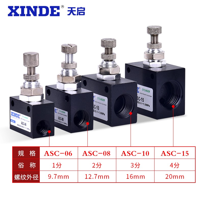 ASC06/08/10/15气动单向节流阀 调节阀亚德客型100 20008 300