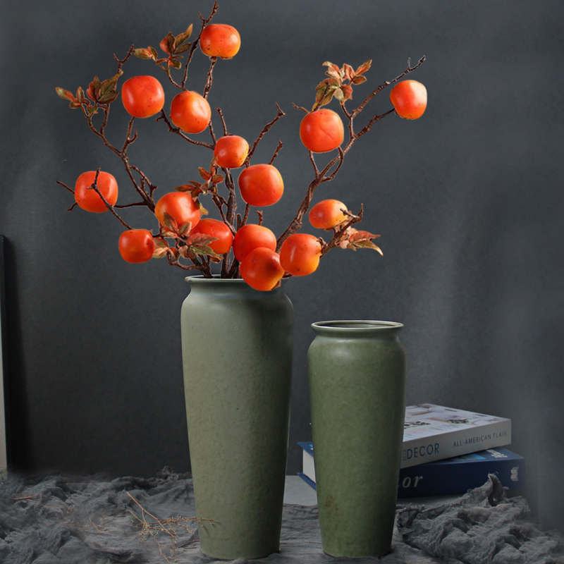 大口径花瓶陶瓷水培水养花插鲜花彷真手工覆古大号梅瓶干花小清新