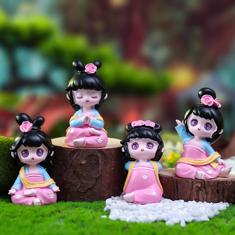 少女心古风瑜伽女孩摆件创意大唐风桌面装饰品手办西安文创纪念品