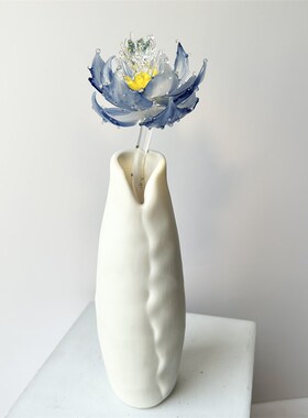 琉璃鸢尾花荷花插淄博装饰摆件治愈花情人节生.日礼物中式