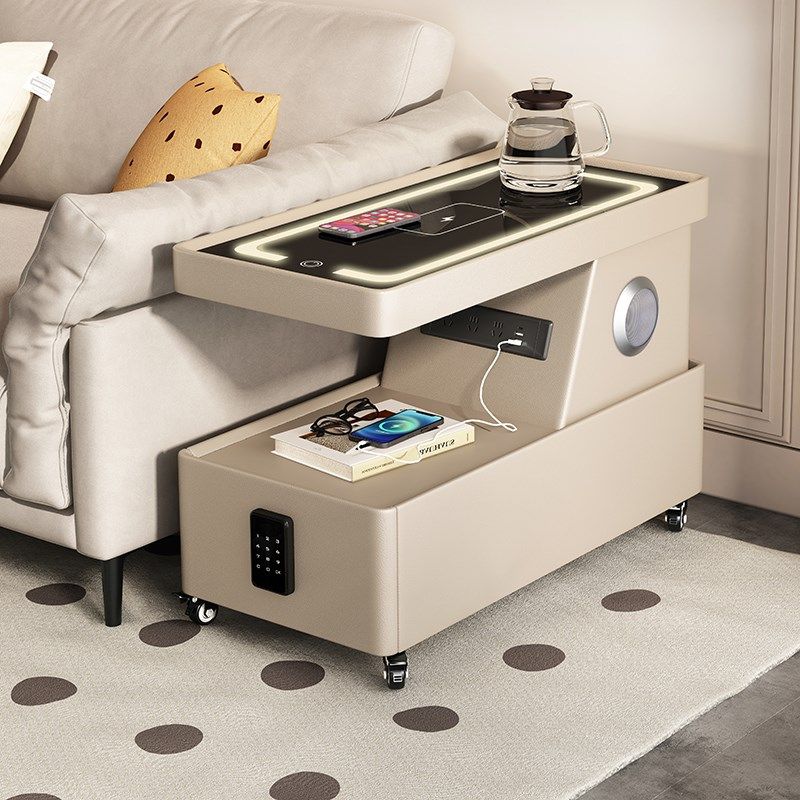 皮质可移动岩板沙发侧边柜轻奢高级感小型夹缝简约现W代客厅边茶,住宅家具,角几/边几,淘宝优惠券,粉丝福利购,淘宝优惠卷