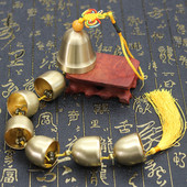 声音清脆响亮1大6小7个纯B铜铃铛风铃挂件五黄铃店铺门挂