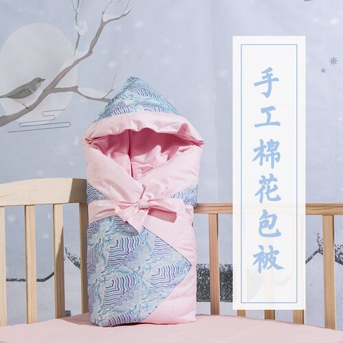 手工全棉花婴儿包被秋冬新生儿抱被抱毯宝L宝包被被子冬款加厚春